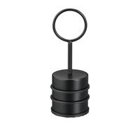 Relaxdays Butoir de Porte, avec poignée, Acier Inoxydable et Caoutchouc, H x D : 20 x 7 cm, pour intérieur, Noir