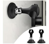 Butoirs de porte magnétiques en Silicone, paquet de 2 aimants puissants, installation facile, ajustement de la poignée de porte, tampon silencieux Anti-Collision, sans perçage (Noir)