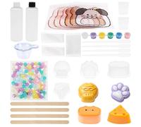 BUTORY Kit de jouets à écraser pour taba DIY - Kit amusant pour fabriquer des jouets à presser avec moule, colle, gants, colorants, sacs et poudre floquée pour enfants, adolescents et adultes