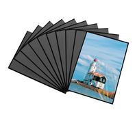 BUTORY Lot de 10 cadres photo magnétiques - 10 x 10 cm - 10 x 10 cm - Avec pochette magnétique noire pour réfrigérateur, casier et armoire de bureau - Pochettes magnétiques pour photos - Noir - 10 x