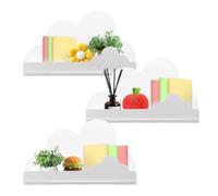 BUTORY Lot de 3 étagères murales flottantes en forme de nuage, jolies étagères blanches à montage mural, étagère pour chambre d'enfant, décoration pour chambre à coucher et salon