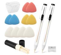 BUTORY Lot de 38 stylos à craie de tailleur avec recharges et taille-crayon, stylo à craie professionnel avec mines rechargeables pour tissu, couture et matelassage