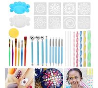 BUTORY Mandala Dotting Tools Kit complet d'outils de peinture Mandala Rock Painting Pochoirs portables pour peinture, coloration, dessin, fournitures d'art