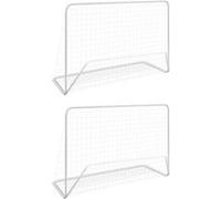 vidaXL But de football 276047 – Filet acier blanc pour jardin – 2x