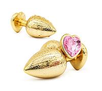 Bǚtt Ànâl Set plug En forme de cœur en acier inoxydable A'mal PL'ugs avec bijoux Diamants pour femmes et hommes Bùtt Plùgs Begi'nners avec une base de bijou pour femme