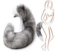 Butt Plug Fox Queue Détachable Multi-Fonction Réel Queue De Renard Fourrure Anal Plug Sexy Adulte Jouet Mode Butt En Acier Inoxydable Cosplay SEXE Flirt Jouets-35CM Tail||2.2CM Butt Plug