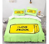 Butter BTS Bangtan Boys avec housse de couette, Contient deux taies d'oreiller, 100% microfibre, super douce 240x260cm [821]