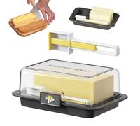 Butter Dish - Butter - Transparent Lid | Environmentally Friendly and Sustainable Bamboo, Glass Lid, Unbreakable Cheese Container with , Multifunctional Butters Container