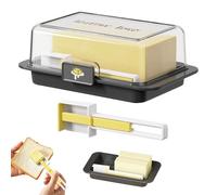 Butter Dish - Butter - Transparent Lid | Environmentally Friendly and Sustainable Bamboo, Glass Lid, Unbreakable Cheese Container with , Multifunctional Butters Container