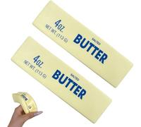 Butter Squishy Toys, 5.7" Slow Rising Stress Balls for Adults & Teens, Non-Sticky Sensory Fidget Toy for Office Focus & Relaxation, Yellow (2Pcs)