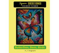Butterflies, Bees, Birds Color by Number Book - Standard paper