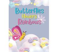 butterflies coloring book for girls: rainbow butterfly and flower coloring book for kids 4-8 with bold and easy girl coloring patterns , 50 page illustrations, 8.5 x 11 in (Thick Lines)
