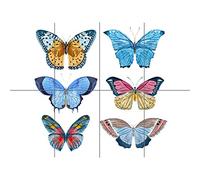 Butterflies Watercolour XL Giant Panel Poster (8 Sections) Vecteur Aquarelle Affiche