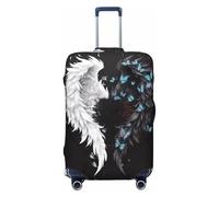 Butterfly Angel Wings Art Housses de bagages de voyage - Housses de protection élastiques pour valises de 45 à 32 cm, Noir, Mediano