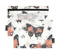 Butterfly Beauty Trousse à crayons énergique pour classeur à 3 trous avec 3 anneaux pour fournitures pour enfants Ofhce, Butterfly Beauty Energetic, 1 sizex2