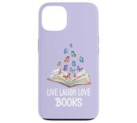 Butterfly Book Live Laugh & Love Books Reading Lover Bookish Coque pour iPhone 13
