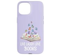 Butterfly Book Live Laugh & Love Books Reading Lover Bookish Coque pour iPhone 15