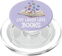 Butterfly Book Live Laugh & Love Books Reading Lover Bookish PopSockets PopGrip pour MagSafe