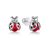 butterfly Boucles DOreilles Enfant En Argent Avec Design De Coccinelle Rouge En Argent Sterling