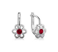 butterfly Boucles DOreilles Enfant En Argent Sterling Avec Cristal Rouge