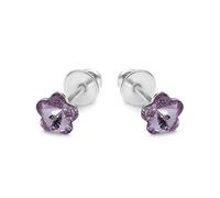 butterfly Charmants Boucles DOreilles Fleur En Argent Sterling Avec Cristaux Violets Envoûtants