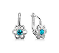 butterfly Chic Boucles DOreilles Pour Enfants En Argent Sterling Avec Motif Fleur Et Cristal Brillant