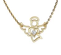 butterfly Collier Plaqué Or Avec Pendentif Ange En Argent Sterling 925