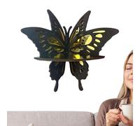 Butterfly Corner Shelf - Floating Wooden Tray, Glossy Wall Mount | 200g | Decorative Retro Wood Storage Unit Elegant Bedroom Display Stand Space Saving Butterfly Shaped Bookcase For Living Rooms