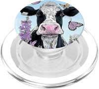 Butterfly Cow in Flower Field PopSockets PopGrip pour MagSafe