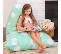 Butterfly Craze Housse de Pouf, Organiseur Fonctionnel de Jouets pour Tout-Petits, remplissez d'animaux en Peluche pour créer Une Chaise Longue Confortable au Sol, Rembourrage Non Inclus, Pois Aqua