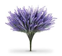 Butterfly Craze Plantes de Lavande artificielles réalistes-Lot de 8 pièces, Fleurs en Fausse Soie Presque Naturelles