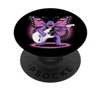Butterfly Decor Guitare Rock and Roll Violet Papillon PopSockets PopGrip Adhésif