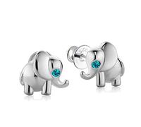 butterfly Délicats Boucles DOreilles Pour Enfants En Argent Sterling Avec Motif Éléphant Et Accents De Cristal