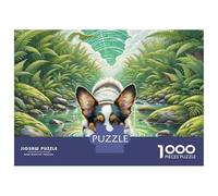 Butterfly Ear Dog 1000 Pièces Carton Extra-épais Coffret De Puzzles Adorable Pet Anti-Stress Jouet d'anniversaire Puzzles pour Adultes Et Enfants 38x26cm/1000pcs