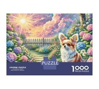 Butterfly Ear Dog 1000 Pièces Puzzle en Papier Écologique Coffret De Puzzles Adorable Pet Extrêmement Difficile Défi Unique Puzzles pour Adultes Et Enfants 38x26cm/1000pcs