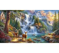 Butterfly-Filled-Mountain-Waterfall-Garden Puzzle 1000 pièces Extremement Difficile Jeu Stimulant Papier recyclé pour Adultes et Enfants de 12 Ans et Plus 38x52/1000 pièces