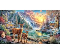 Butterfly-Filled-Mountain-Waterfall-Garden Puzzle 1000 pièces Papier recyclé Jeux éducatifs Idée Cadeau Parfaite pour Adultes et Enfants de 12 Ans et Plus Beau Puzzle de décoration 38x26/1000 pièces