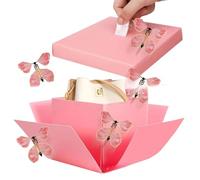 Butterfly Fly Away Box - Photo Arrangements Container, Surprising Exploding Butterfly Money Box with Wind-Up Fluttering Inserts, DIY Memory Keepsake, Elegant Floral Wrap for Graduation Spring Wedding