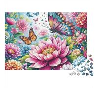 Butterfly Garden Art 1000 Pièces pour Adultes Jigsaw Puzzles pour Adultes Blush Pink Cherry Tree Bloom Soft 1000 Pièces Puzzletional Games Home Decoration Puzzle Défiant Belle Déco Puzz