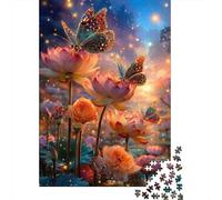 Butterfly Garden Fantasy Recycled Paper for Adults Butterflies on Lotus Flowers Educational Game Decompression 1000 Pieces 38x26cm 1000pcs