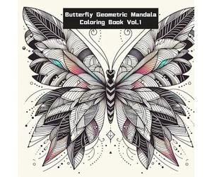 Butterfly Geometric Mandala Coloring Book Vol.1
