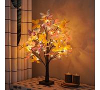 Butterfly Leaves Birch Tree Lights,Twinkle Lighted Artificial Fall Birch Tree with LED Lights,Battery Or USB Powered Colored Butterfly Tabletop LED Lamp,Home Festival Christmas Decor