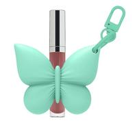 Butterfly Lip Gloss Holder, Silicone Keychain Balm Case, Protective Sleeve Pocket Organizer, Travel Lipstick Storage Accessory, Backpack Bag Charm Use, For Women Teen Mother Grandma Gift 2.36 Inches
