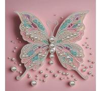 Butterfly Marquage 5D Kit de Peinture par Numéros Diamants DIY Décoration Murale pour Adultes Cadeau Maison 30x30cm