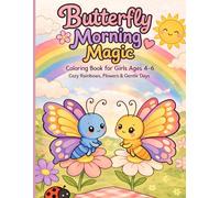 Butterfly Morning Magic: Coloring Book for Girls: Cozy Rainbows, Flowers & Gentle Days