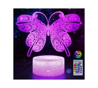 Butterfly Night Light for Kids with Remote Touch 7 Colors + 16 Colors Changing Kids Room Decor 3D Optical Illusion Kids Lamp