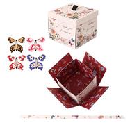 Butterfly Present Box - Butterfly Favor Treat Boxes - Birthday Money Container For Cash Gift - Exploding Surprise Gift Container With Flying Butterflies | Creative Valentine's Day, Birthday & Paire
