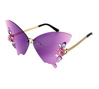 Butterfly Rimless Sunglasses, Novelty Color Glasses, UV Blocking Sunglasses, Butterfly Shape Glasses, Summer Ladies Glasses, Sunglasses For Women, Fishing Sunglasses, Driving Sunglasses For Women,