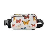 Butterfly Sac à bandoulière dynamique et tendance pour homme et femme Sac à bandoulière multifonction avec sangle réglable pour voyage, gym, travail, papillon dynamique dynamique, taille unique,