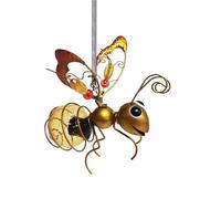 Butterfly Solar Lights, Outdoor Garden Lamp, Hanging Bee Statue Decorative LED Dangling Lantern Yard Decor for Easter and Stuffers, 4 Warm White Copper